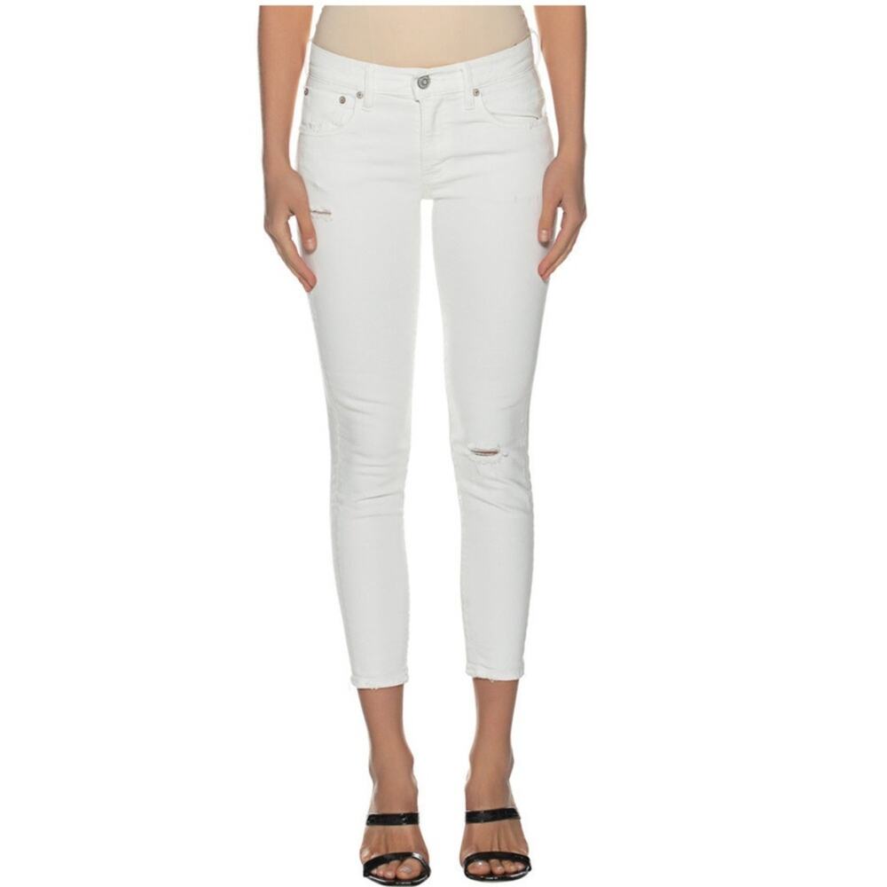 Moussy Vintage | Women’s Velma White Destroyed High-Waist Skinny Jeans Denim 27